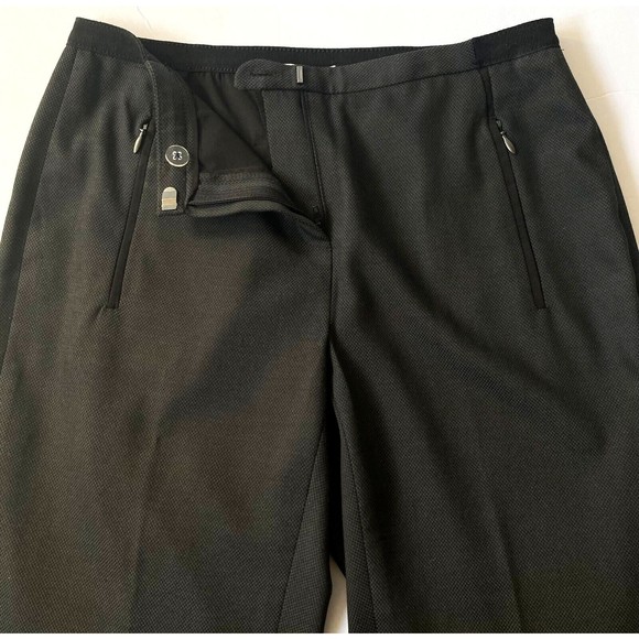T Tahari Pants Womens Dark Gray Black Size 2 Zip Pockets Elastic Waist Slacks - Picture 4 of 15